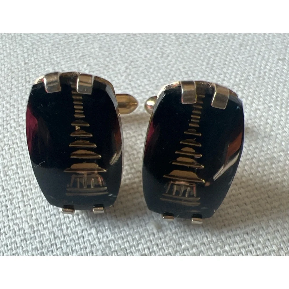 Vintage Swank Pagoda Cufflinks - Eiffel Tower